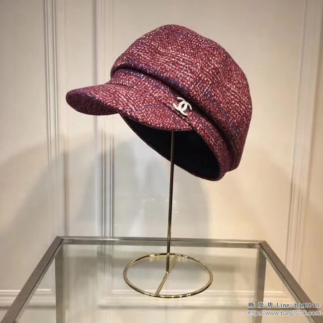 CHANEL香奈兒 2018秋冬新 經典羊絨八角帽 走秀款貝蕾鴨舌帽 LLWJ6319